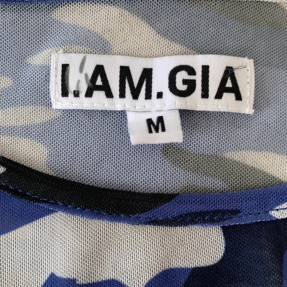 I.AM.GIA | Blue Camo Mesh Top - Picture 4 of 5